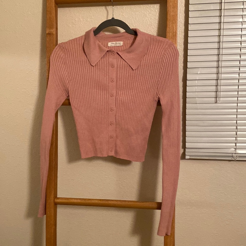 Pink fitted top large